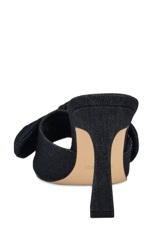 Nine West Women's Trina Bow Tapered Heel Slip-on Sandals In Dark Blue 401