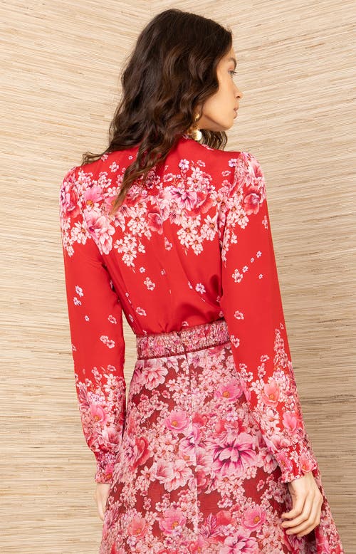 Hale Bob Marlowe Silk Top In Red