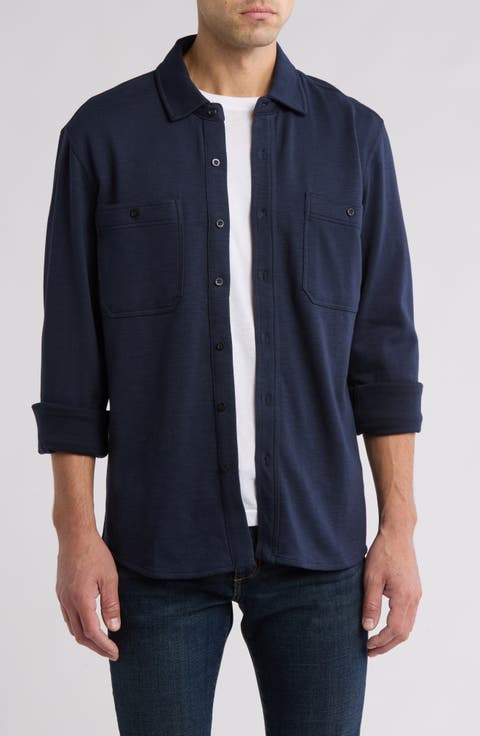 Knit Stretch Cotton Work Shirt