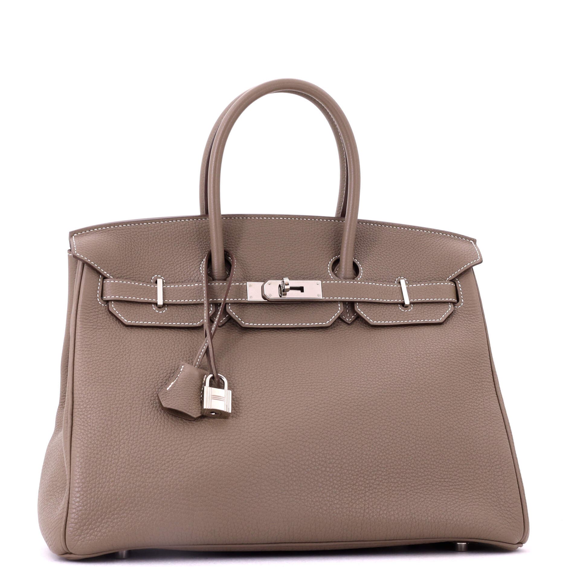 Pre-Owned Hermes Birkin Handbag Grey Togo with Palladium Hardware 35, Alternate, color, Etoupe