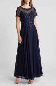 Xscape Evenings Beaded Mesh Gown