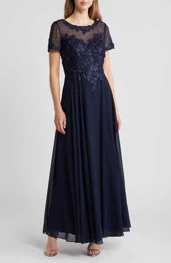 Xscape Evenings Beaded Mesh Gown