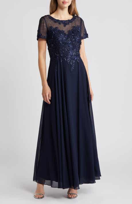 Xscape Evenings Beaded Mesh Gown
