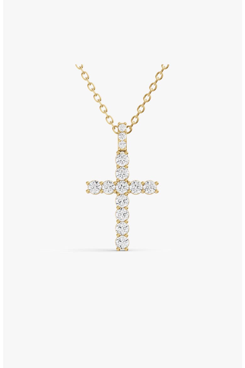14K Gold 2.5 ct Cross Pendant Necklace of Sereia, Main, color, Yellow Gold