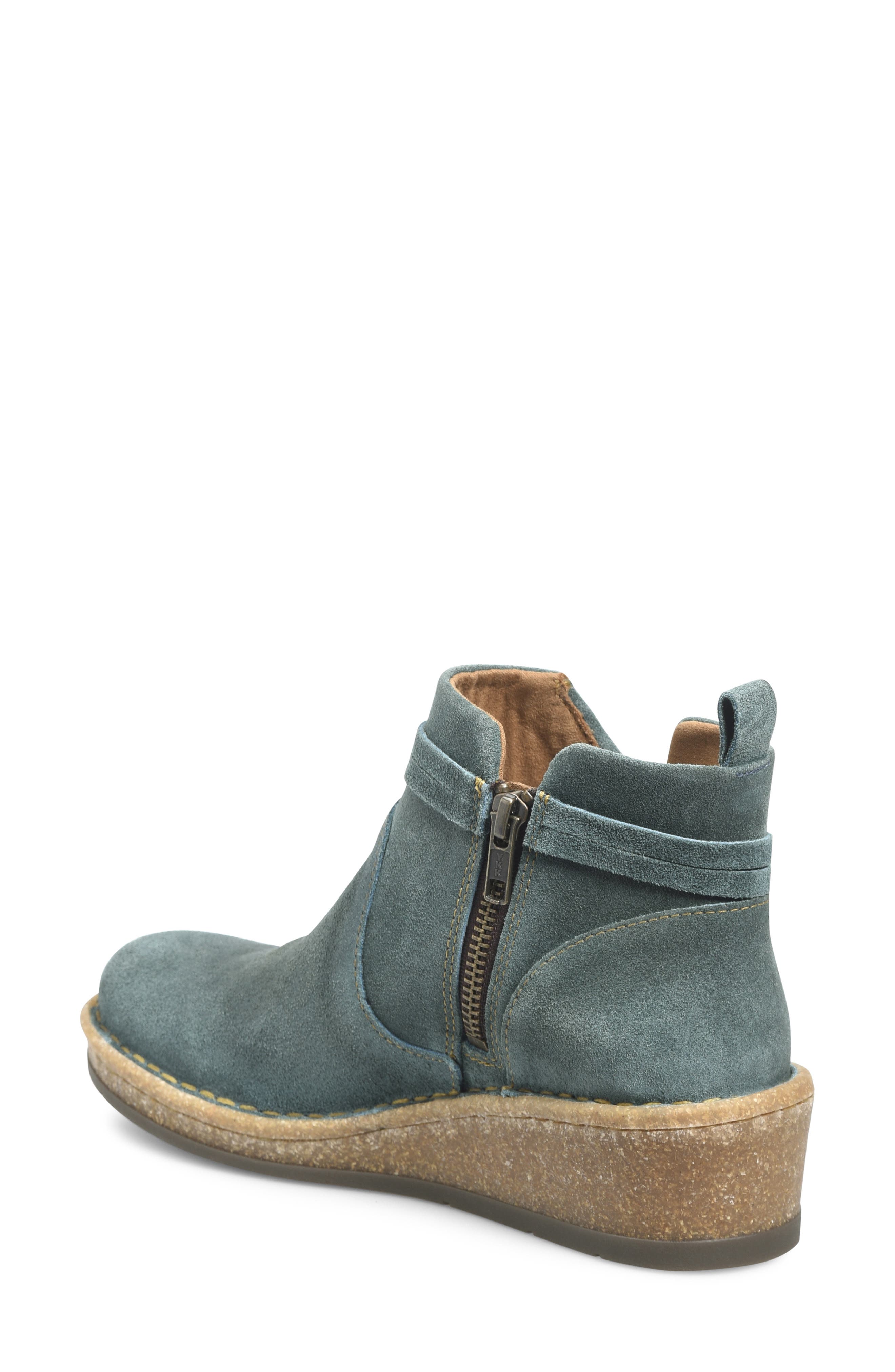Børn Vaughn Distressed Suede Bootie, Alternate, color, Teal Distressed Leather