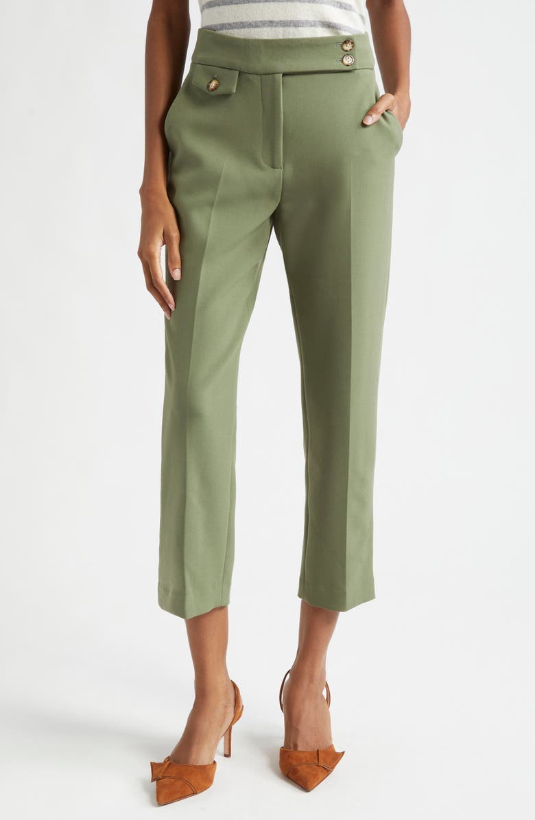 Veronica Beard Renzo Crop Pants, Main, color, Stone Army