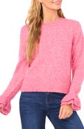 CeCe Confetti Ruffle Cuff Sweater