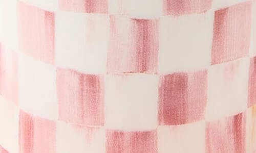 Mackenzie-childs Mackenzie Childs Rosy Check Set Of 2 Espresso Cups & Saucers In Pink