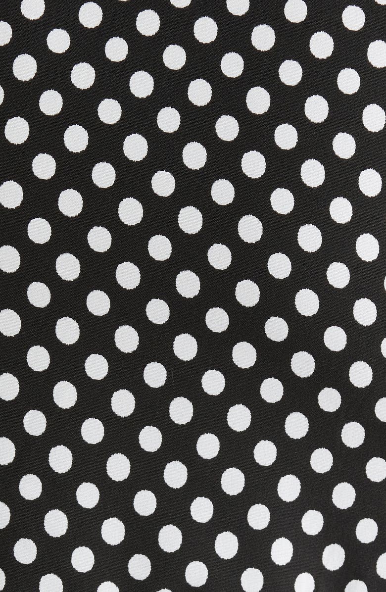 KASPER Dot Frill Hem Skirt, Alternate, color, Black/ Lily White