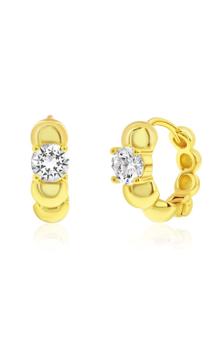 Beaded Huggie Hoop Earrings, Main, color, Gold