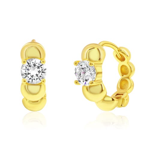 Donatello Gian Beaded Huggie Hoop Earrings In Gold