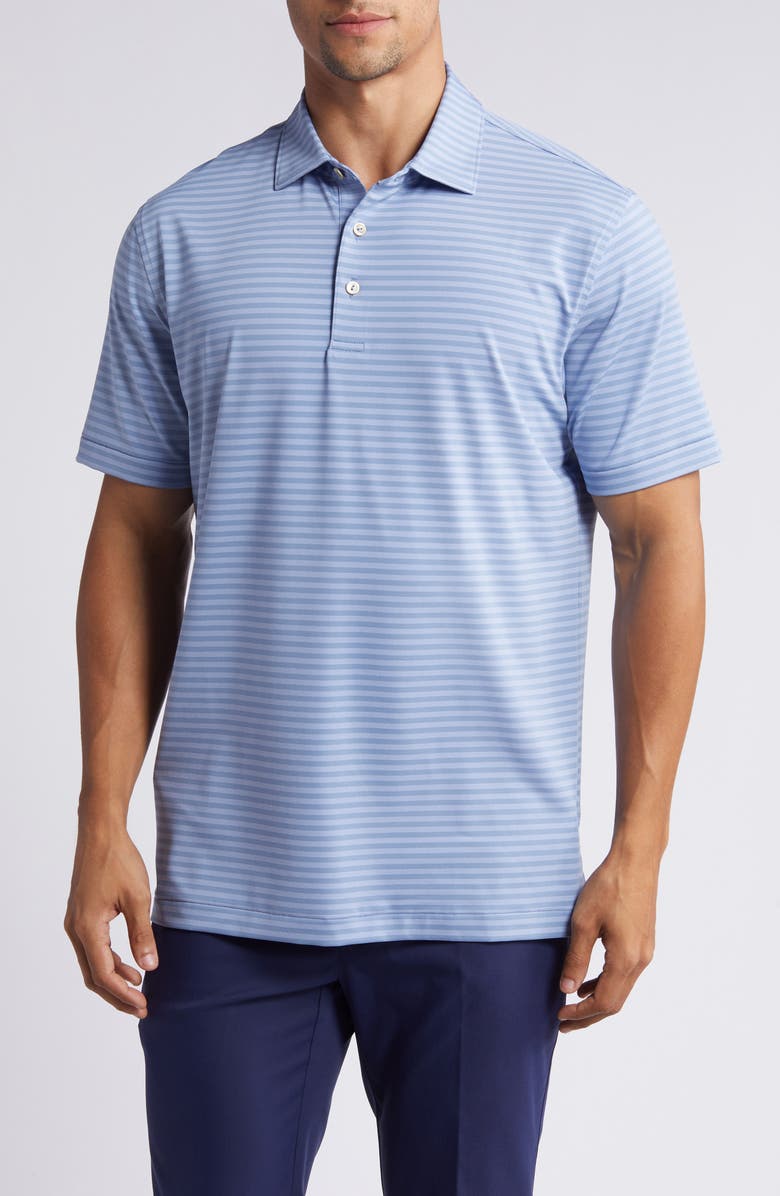 Peter Millar Baltic Stripe Performance Golf Polo, Main, color, Infinity