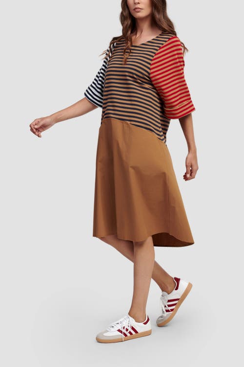 ALEMBIKA ALEMBIKA MIXED MEDIA A-LINE MIDI DRESS