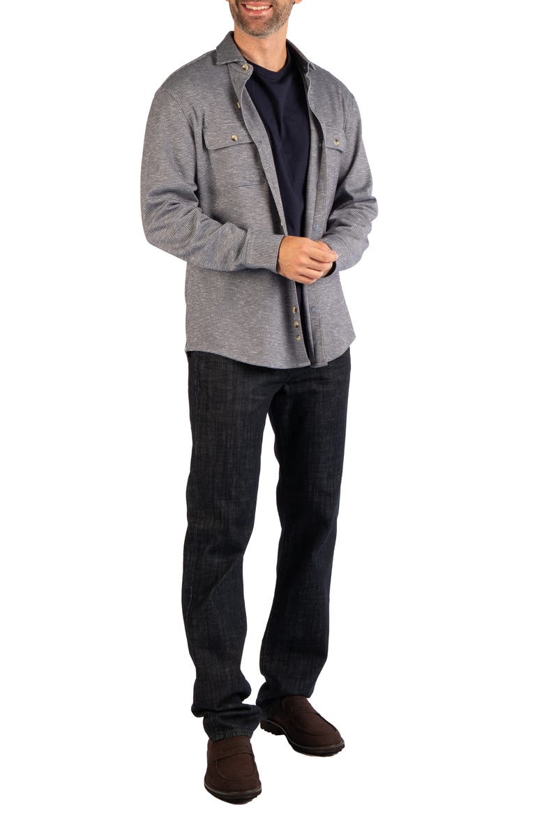 Melange Twill Shirt, Alternate, color, DARK GREY