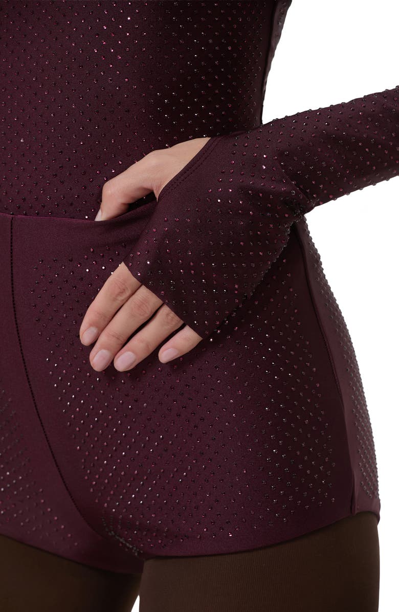 AFRM Kaylee Stud Accent Long Sleeve Mesh Top, Alternate, color, Vineyard