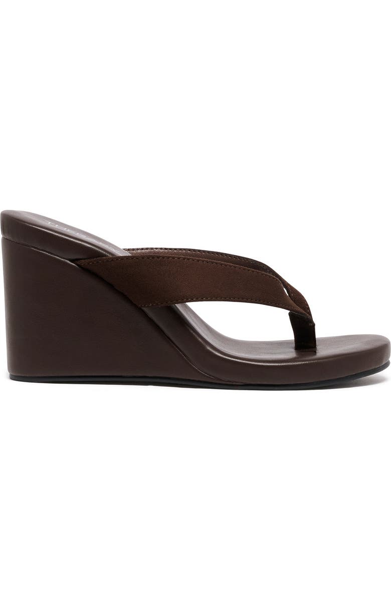Therapy Australia Ren Wedge Sandal, Main, color, Chocolate Microsuede
