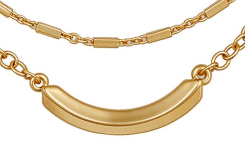 Vince Camuto Curved Bar Pendant Layered Necklace In Gold