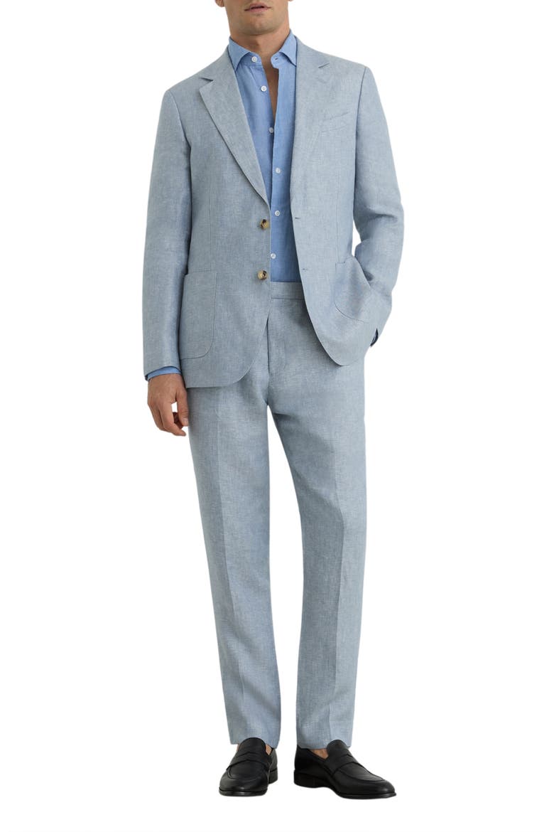 Atlantic Slim Fit Linen Pants, Alternate, color, SOFT BLUE