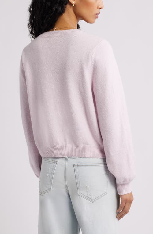Bp. Crewneck Cotton Blend Cardigan In Pink
