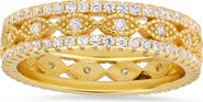 Queen Jewels Sterling Silver Cubic Zirconia Evil Eye Eternity Band Ring
