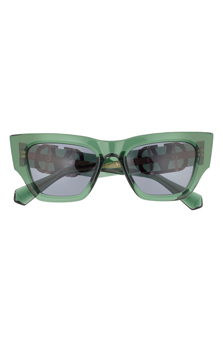 Valentino 52mm Cat Eye Sunglasses, Main, color, Green Green Grey