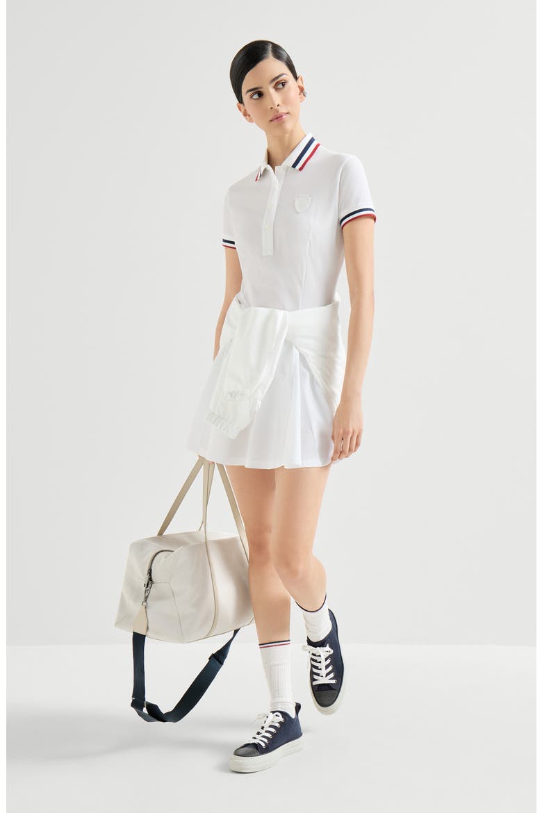Mini dress with logo, Alternate, color, White