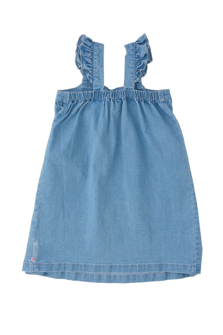 Stretch Denim Flutter Bow Dress, Alternate, color, Light Wash