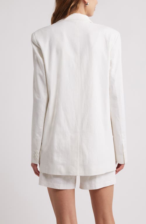 OPEN EDIT OPEN EDIT EVERYDAY ONE-BUTTON LINEN BLEND BLAZER