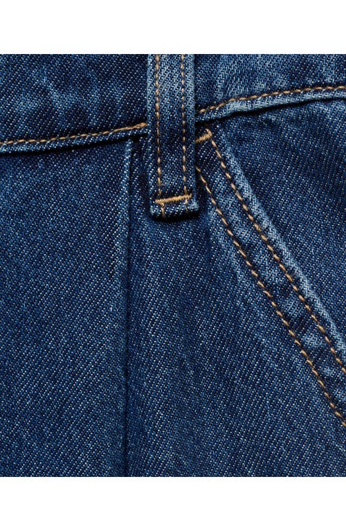Mango Pleated Wide Leg Jeans In Blue