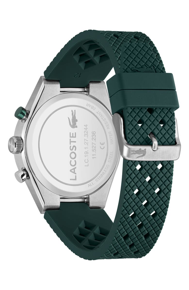Lacoste Line Racer Green Multifunction Silicone Strap Watch, 43mm, Alternate, color, 