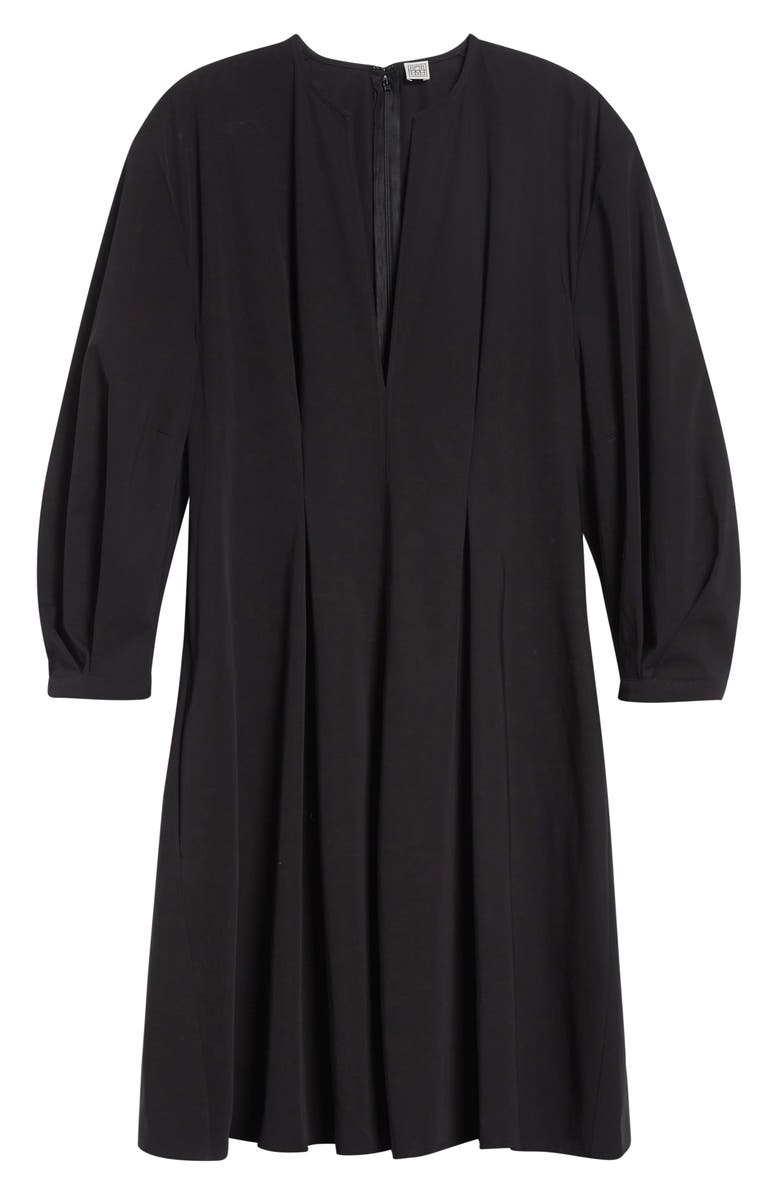 TOTEME Bishop Sleeve Cotton Dress, Alternate, color, Black