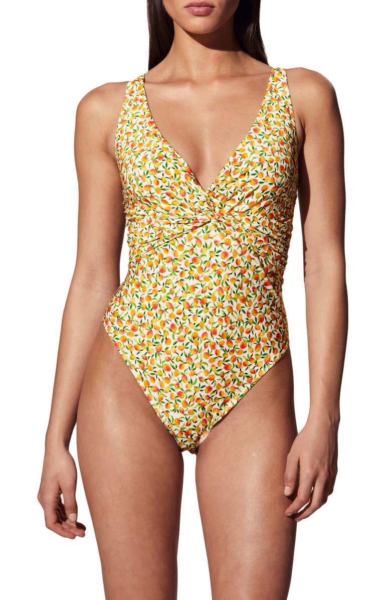 & Other Stories One-Piece Swimsuit, Main, color, Yellow Bright