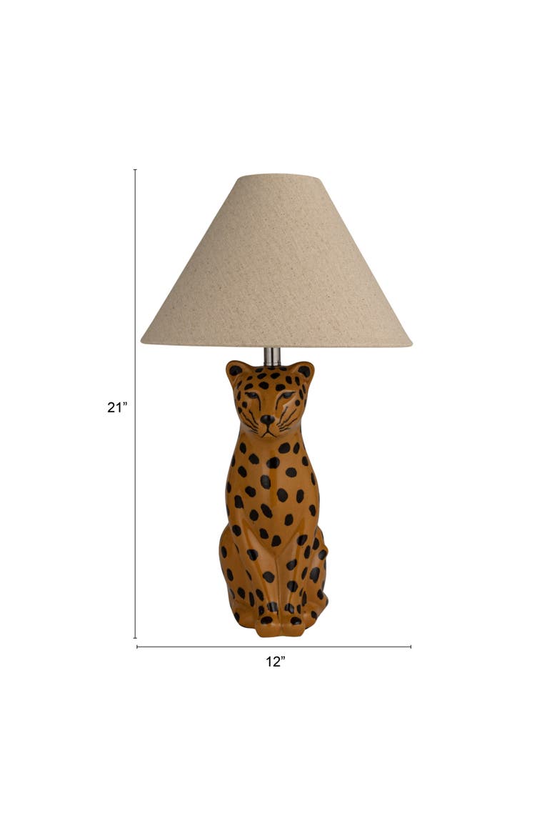 Cheetah Table Lamp with Shade and Inline Switch, Alternate, color, Yellow