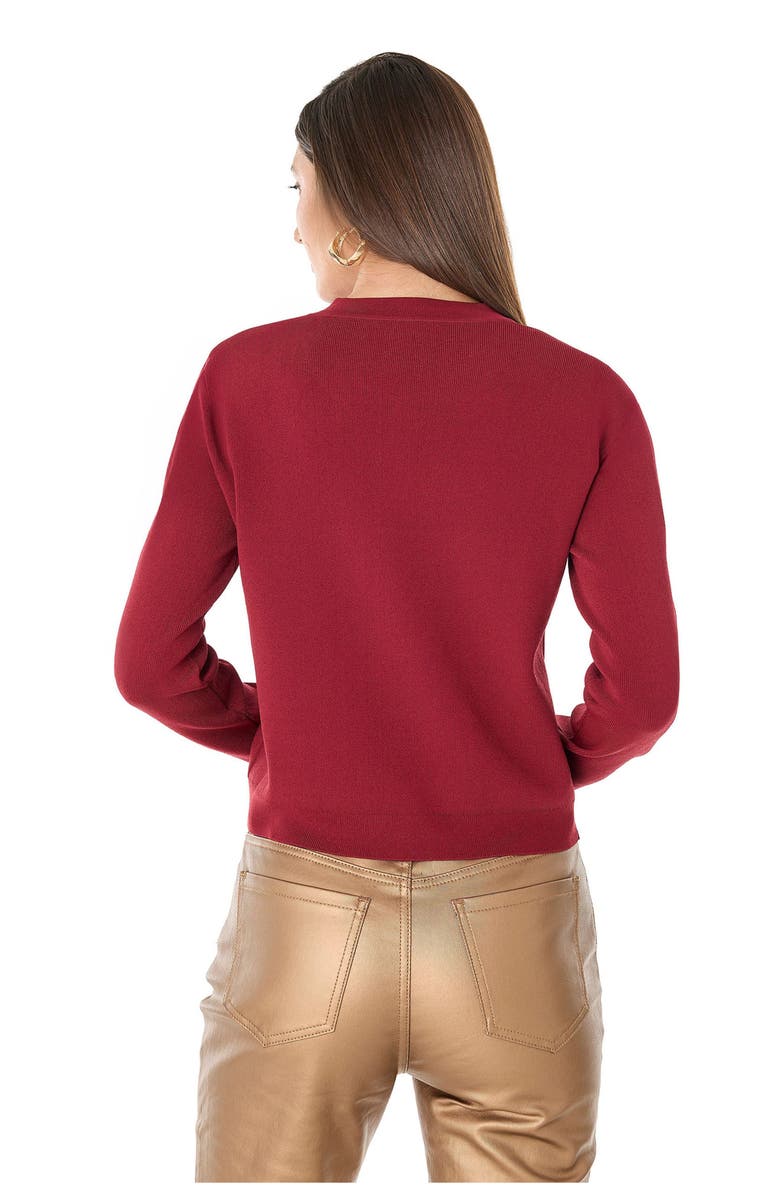 The Noli Shop Loretta Knit Cardigan Top, Alternate, color, Merlot