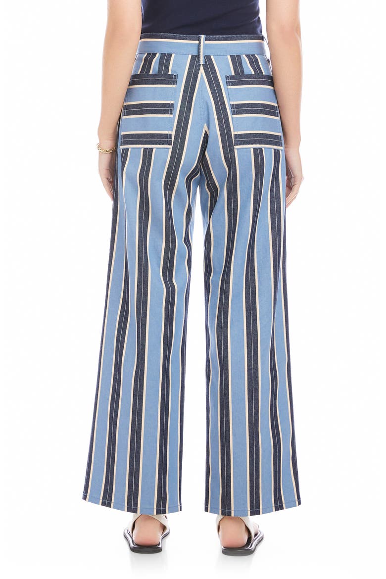 Lynny Stripe Patch Pocket Wide Leg Pants, Alternate, color, BLUE/ CREAM