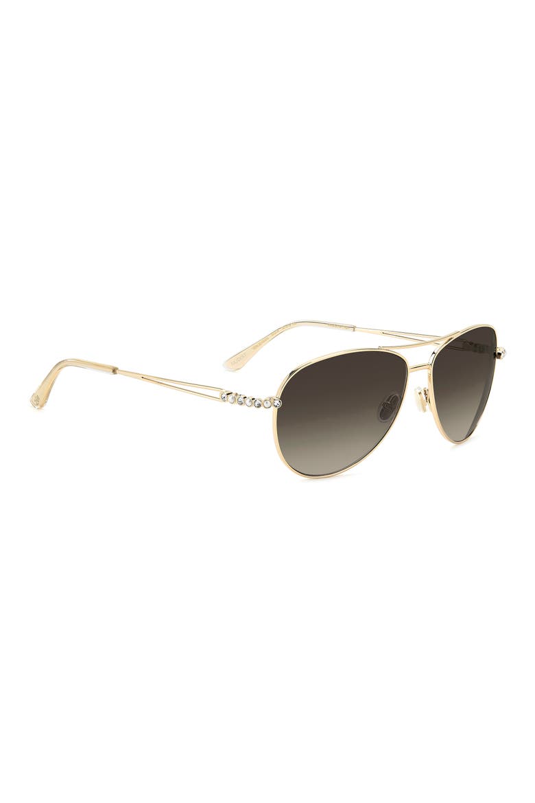 60mm Pilot Sunglasses, Alternate, color, GOLD/ BROWN SF
