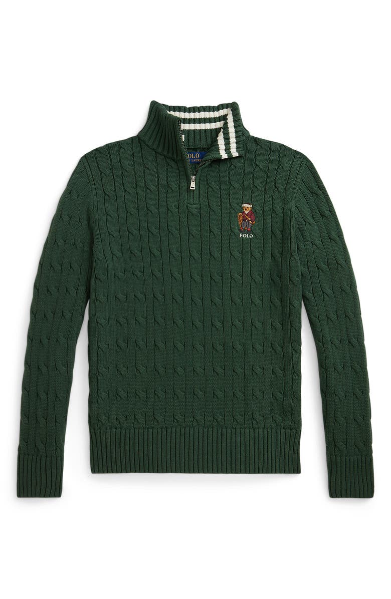 Polo Ralph Lauren Kids' Cotton Quarter Zip Pullover, Main, color,