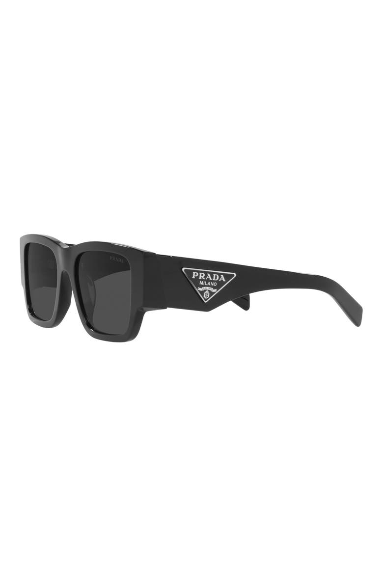 55mm Square Sunglasses, Alternate, color, BLACK