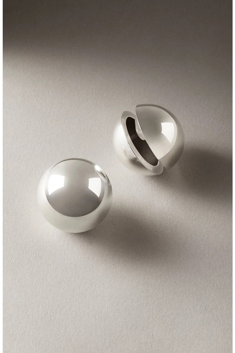 Sphere Earrings Silver, Alternate, color, Silver