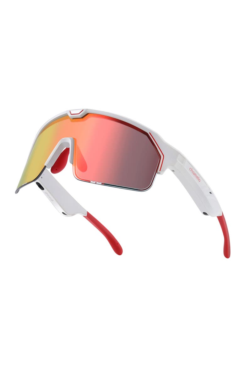 Music Shield Slider HVL Sunglasses, Alternate, color, Fire Lenses / White
