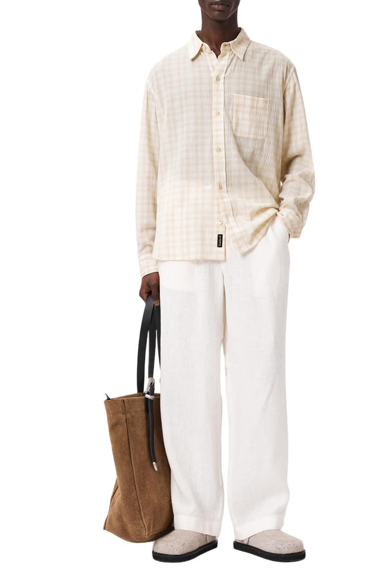 Toya Check Cotton Button-Up Shirt, Alternate, color, SANDSTONE BROWN