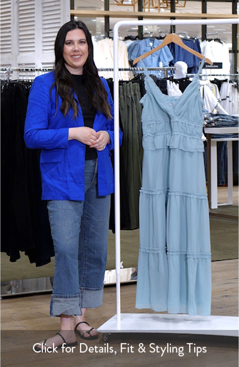 Micro Ruffle Peplum Maxi Dress, sales video thumbnail