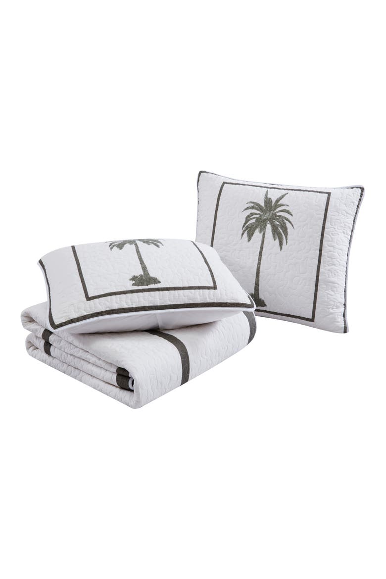Palm Island King Cotton Sham, Alternate, color, PALM GREEN