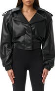 Naked Wardrobe Faux Leather Crop Jacket