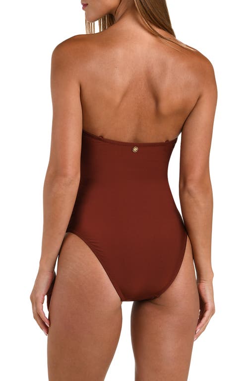 Sunshine 79 Solids Strapless One-piece Swimsuit In Brown