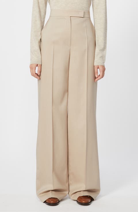 Girone Wool, Mohair & Silk Wide Leg Pants