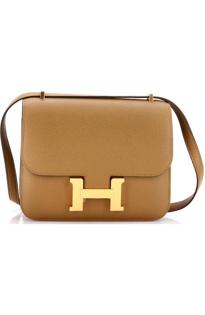 Pre-Owned Hermes Constance NM Bag Chevre Mysore 18, Main, color, Bronze Dore