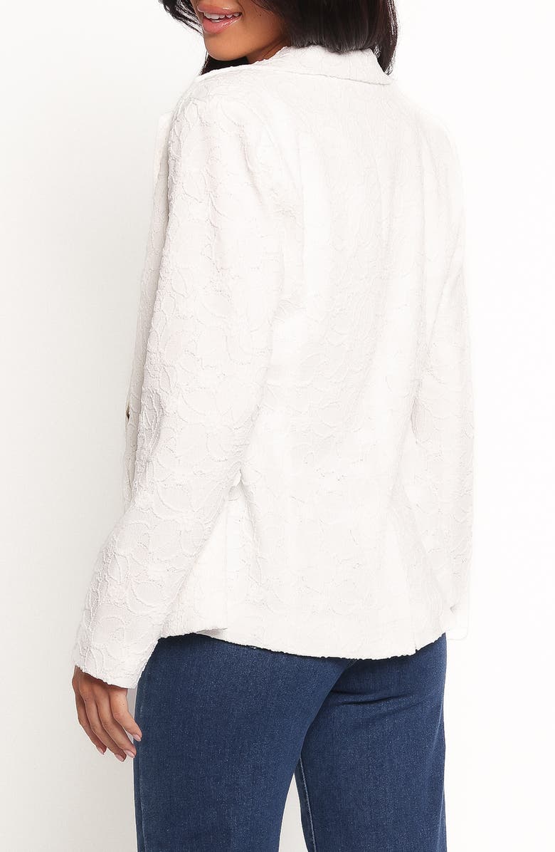 Petal & Pup Darian Lace Knit Blazer, Alternate, color, Off White