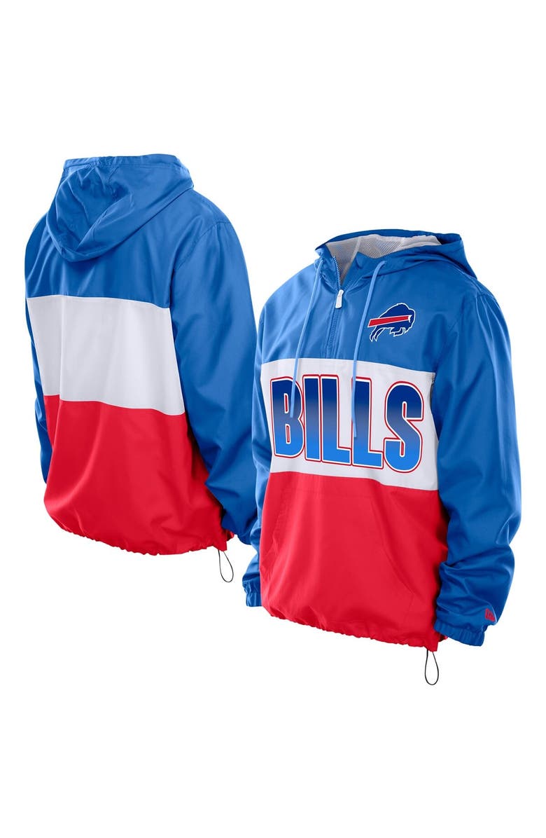 New Era Men's New Era Royal Buffalo Bills Ripstop Quarter-Zip Hooded Windbreaker, Main, color, Royal