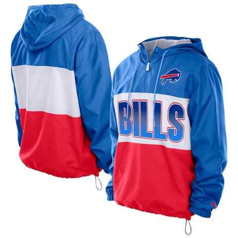 Men's New Era Royal Buffalo Bills Ripstop Quarter-Zip Hooded Windbreaker